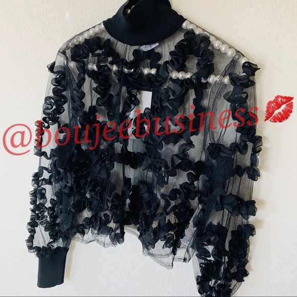 ZARA Semi-Sheer Turtleneck Top - Picture 6 of 11